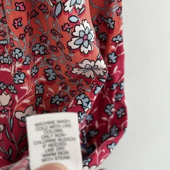 J.Jill Dress Size Medium Floral Button Front V-Neck Sleeveless Cottagecore - Picture 7 of 11